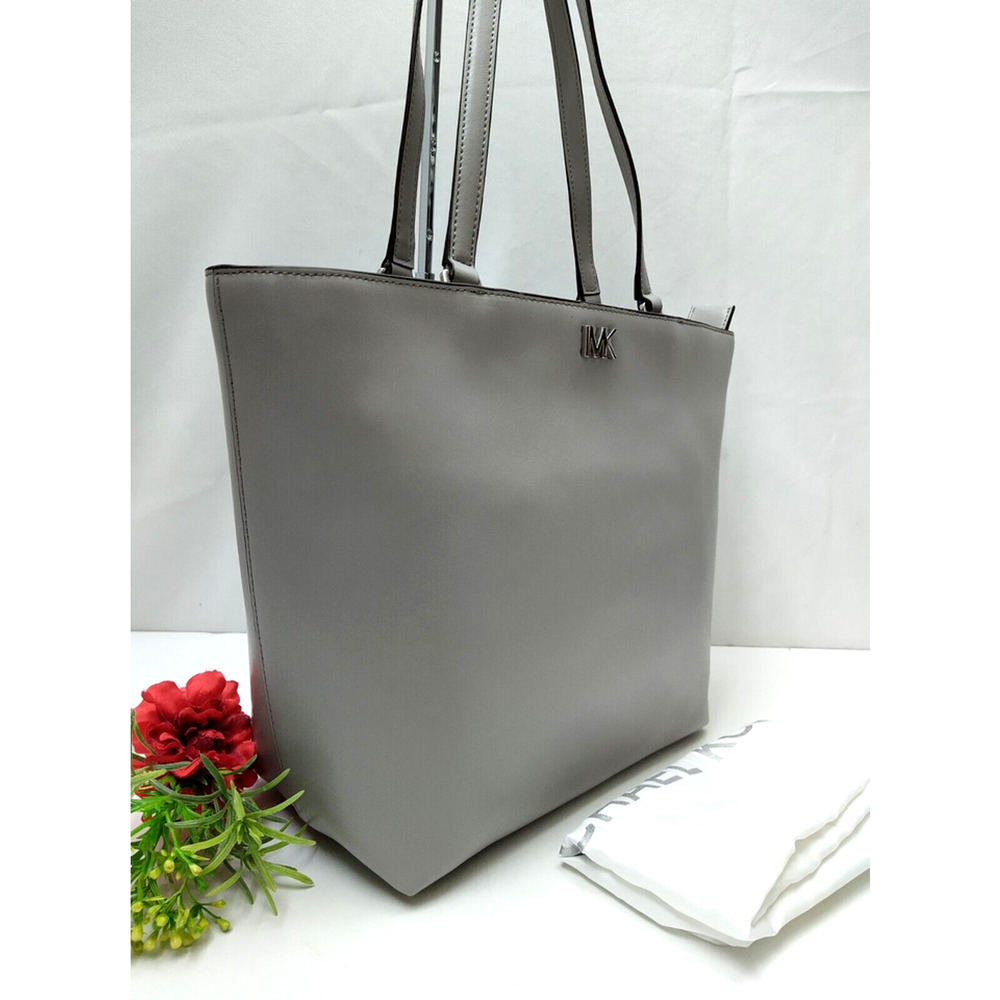 Michael Kors Mott Gray Leather Double Handle Zipper Tote Bag - MSRP $268